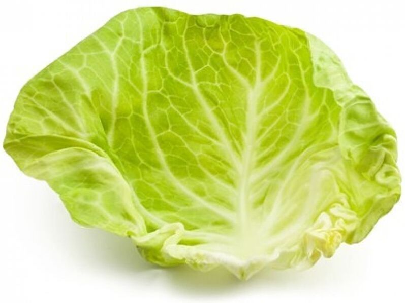 Ein auf den Hals aufgetragenes Kohlblatt lindert Schmerzen aufgrund von Osteochodrose.